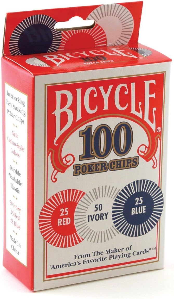 BICYCLE: PLASTIC POKER CHIPS 100 PACK