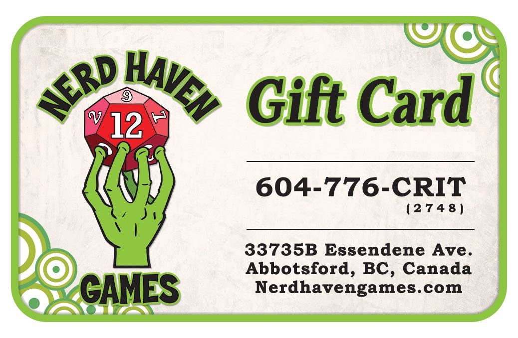 Nerd Haven Games Physical Gift Card - $10.00 (Useable In Store Only!)