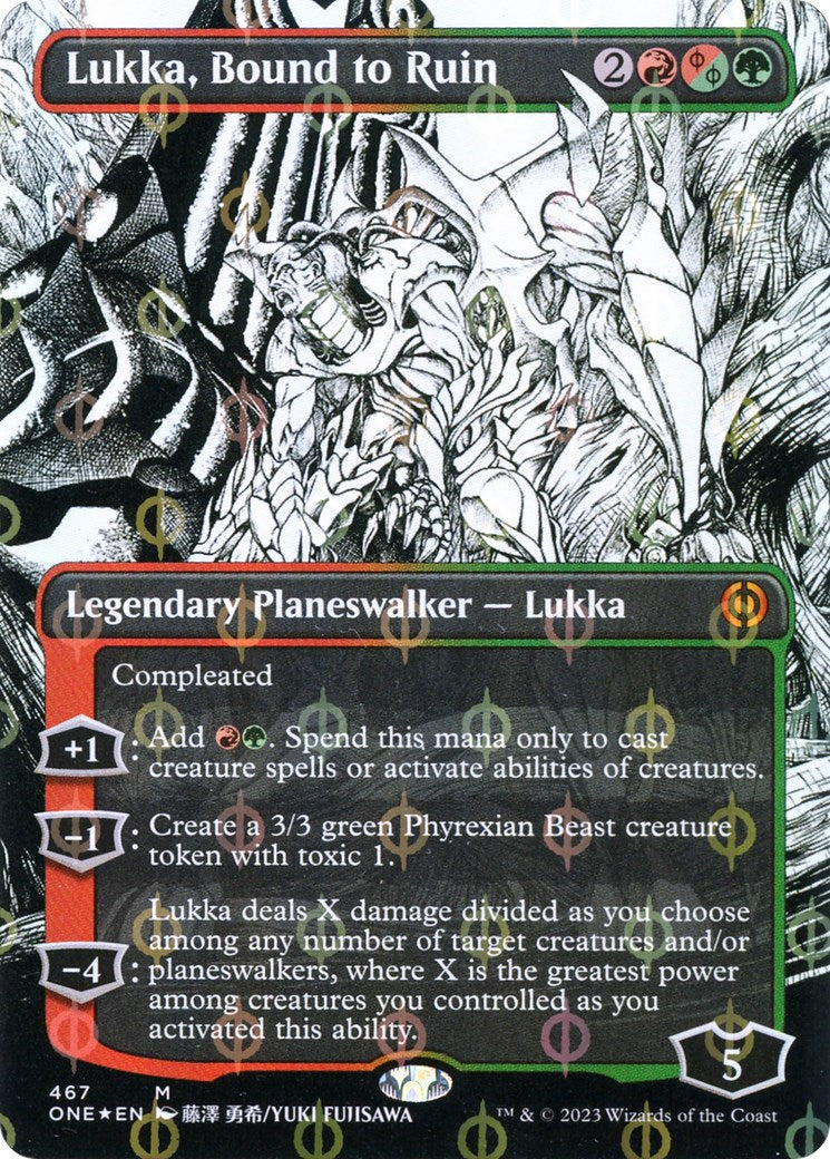 Lukka, Bound to Ruin (Borderless) (Step-And-Compleat Foil) [ONE - 467]