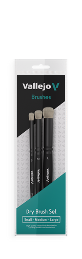 VALLEJO DRY BRUSH SET NATURAL HAIR - S,M & L