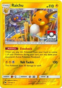 Raichu - 41/147 (League Promo) [3rd Place] (Reverse Holofoil) - NM