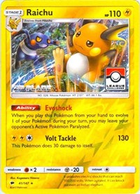 Raichu - 41/147 (League Promo) [2nd Place] (Reverse Holofoil) - NM