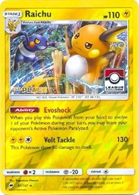 Raichu - 41/147 (League Promo) [1st Place] (Reverse Holofoil) - NM